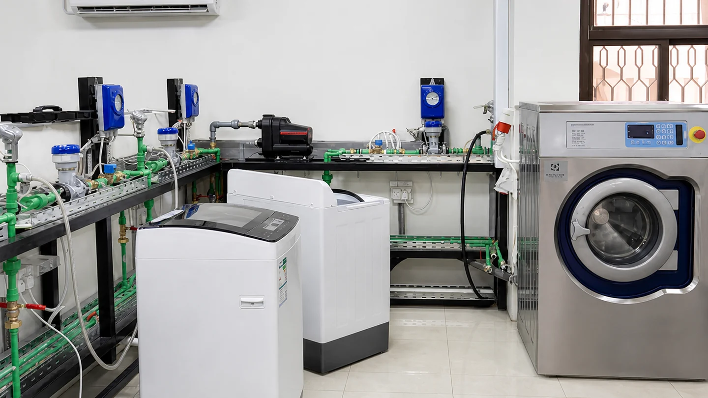 Washing machine performance testing system with instrumentation and controls